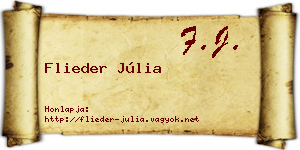 Flieder Júlia névjegykártya